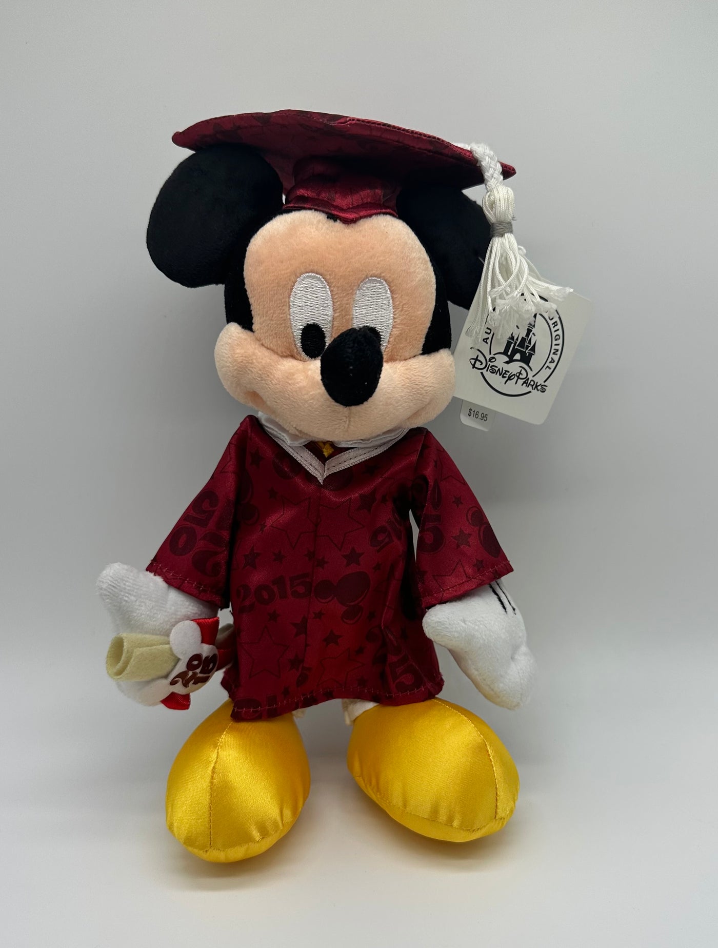 Disney Parks 2015 Mickey Graduation Plush New with Tag