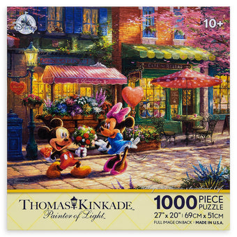 Disney Mickey Mouse And Minnie Sweetheart Cafe Puzzle Thomas Kinkade 1000 Pcs