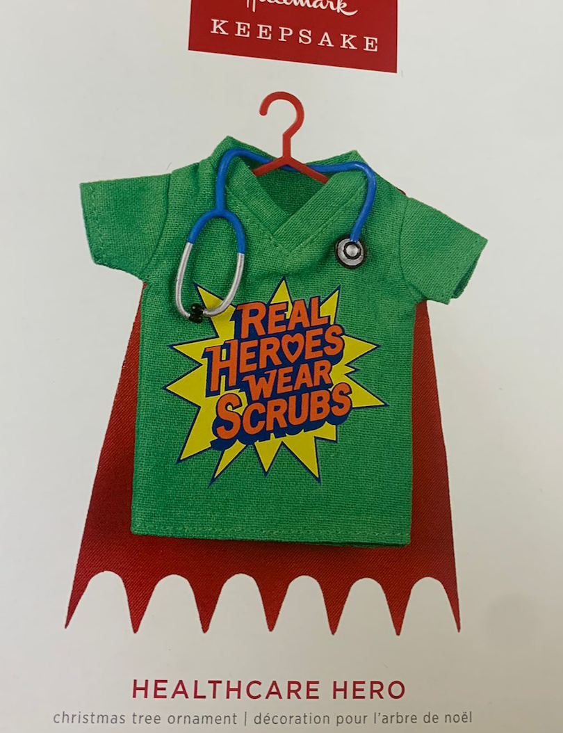 Hallmark 2022 Healthcare Hero Scrubs Fabric Christmas Ornament New With Box