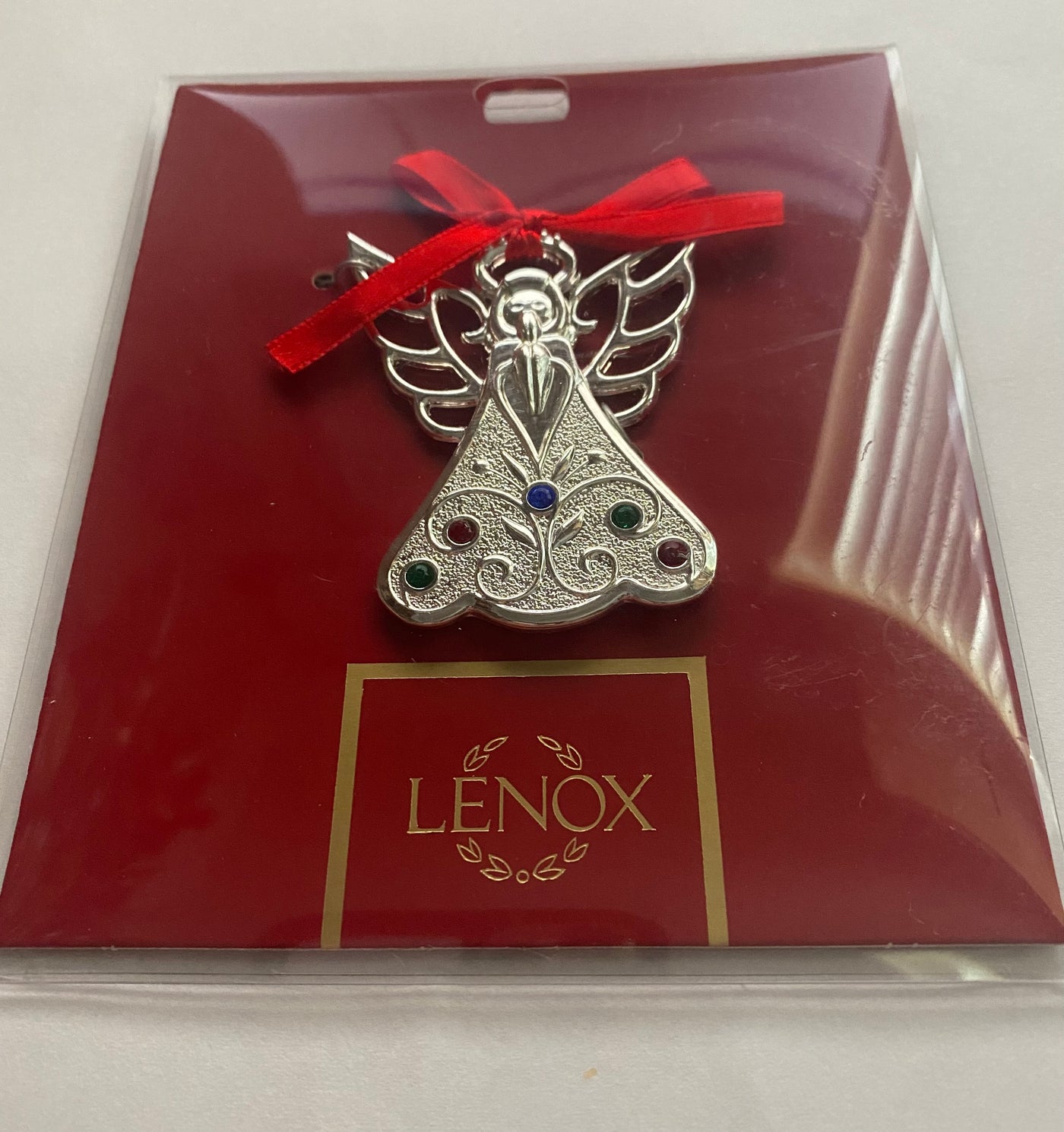 Lenox Jeweled Metal Angel Christmas Ornament New with Card