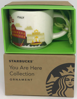 Starbucks Coffee You Are Here Italy Ceramic Mug Ornament New with Box