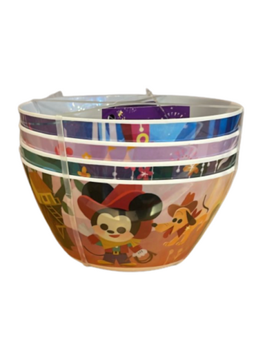 Disney Parks Joey Chou Mickey and Friends Set of 4 Melamine Bowls New with Tag