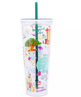 Disney Parks Walt Disney World Resort Locations Tumbler with Straw Starbucks New