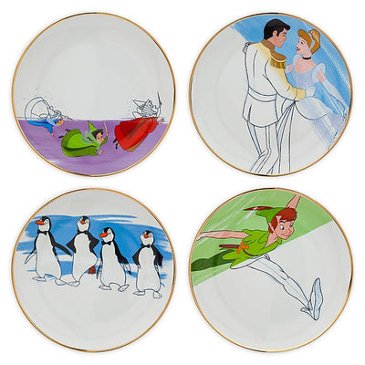 Disney Parks Ink & Paint Ceramic Salad Plate Set of 4 '50s - '60s New with Box