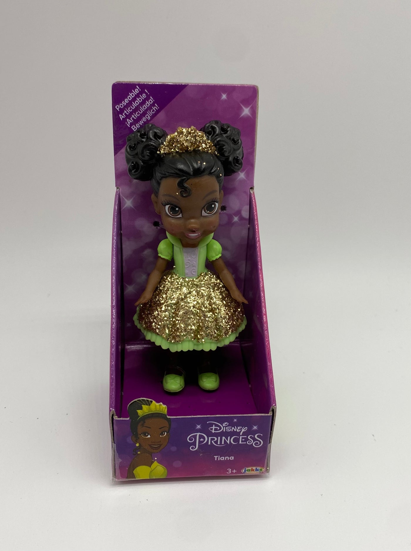 Disney Princess Tiana Mini Gold Glitter Toddler Doll New with Box