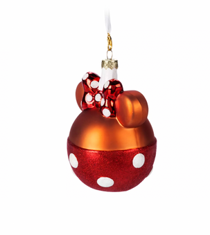 Disney Parks Minnie Apple Glass Christmas Ornament New with Tag