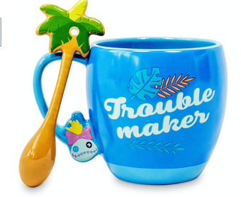 Disney Stitch and Scrump Trouble Maker Coffee Mug and Spoon New