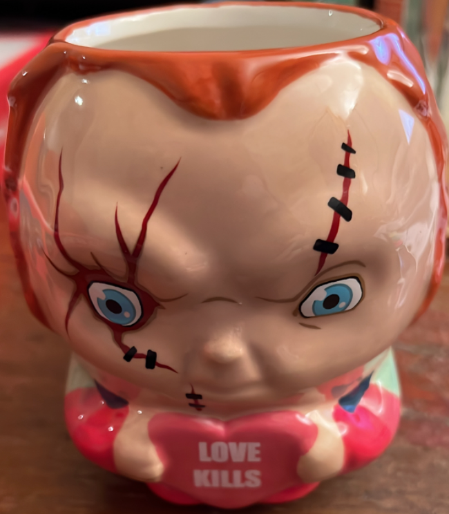 Zak 2023 Horror Chucky " Love Kills " Valentine Coffee Mug New with Tag