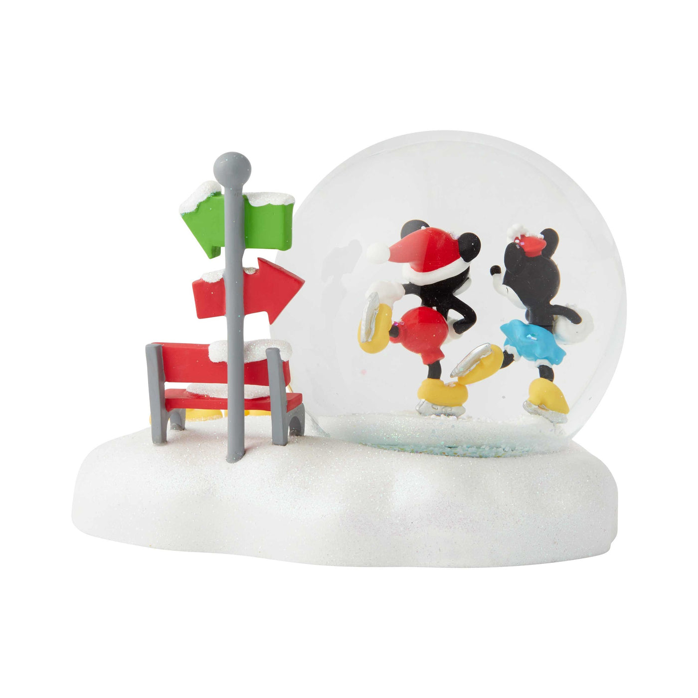 Disney Department 56 Mickey and Minnie Christmas Snowglobe New with Box