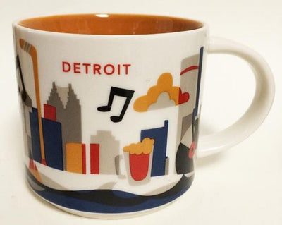 Starbucks You Are Here Detroit Michigan Ceramic Coffee Mug New With Box