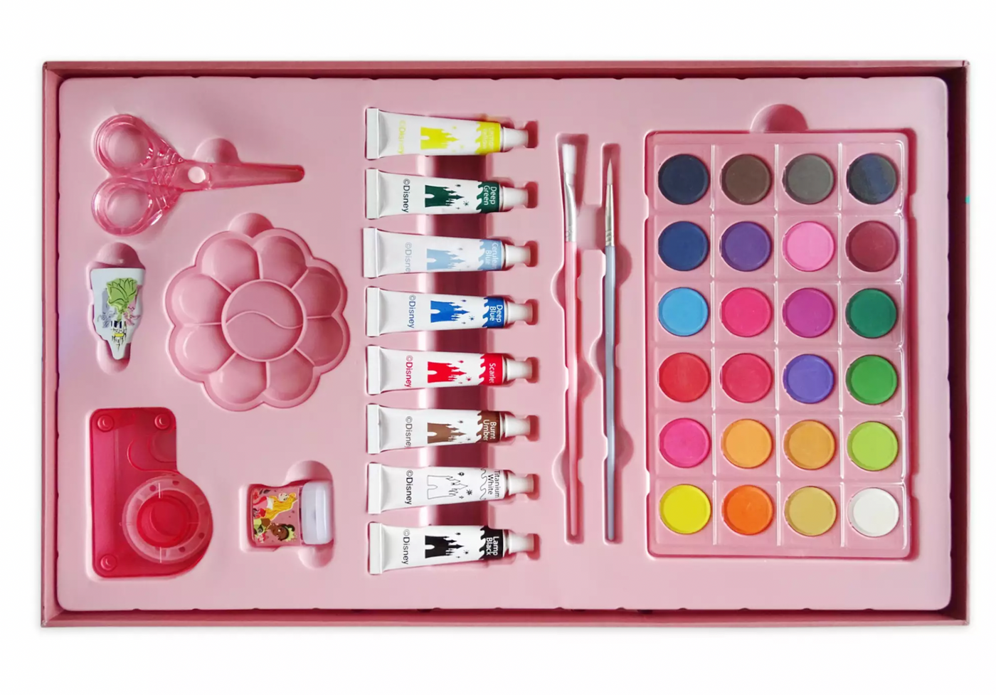 Disney Princess Deluxe Art Kit Ariel Belle Watercolor Markers Paint Pencil New