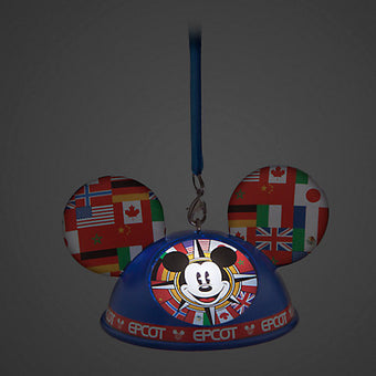 Disney Parks Epcot Showcase Mickey Light Up Ear Hat Ornament New with Tag