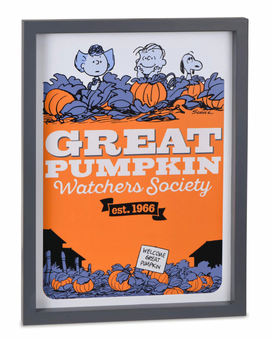 Hallmark Peanuts Snoopy Great Pumpkin Watchers Society Framed Sign New