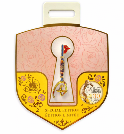 Disney Beauty and the Beast 30th Anniversary Collectible Key Pin Belle New
