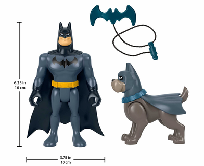 Fisher Price DC League of Super Pets Batman and Ace set of 2 Poseable Figures