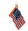 Robert Stanley Wavy American Flag Glass Christmas Ornament New with Tag