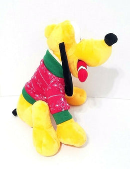 Disney Store Pluto Chirstmas Plush with Candy Cane New with Tag