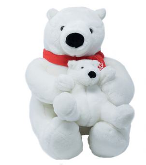 Authentic Coca-Cola Coke Polar Bear with Cub Plush 12 inc New with Tag