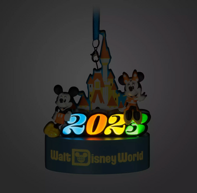 Disney Walt Disney World 2023 Mickey and Minnie Light-Up Christmas Ornament New
