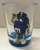 M&M's World Blue Poses Clear Shot Glass New