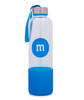 M&M's World Blue Character Water Glass Bottle with Silicone Bottom New