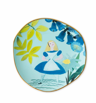 Disney Alice in Wonderland 70th by Mary Blair Dessert Plate Set of 4 New w Box