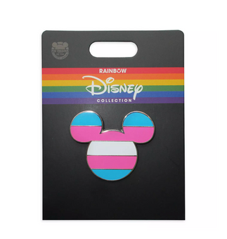 Disney Parks Rainbow Collection Mickey Icon Transgender Flag Pin New with Card