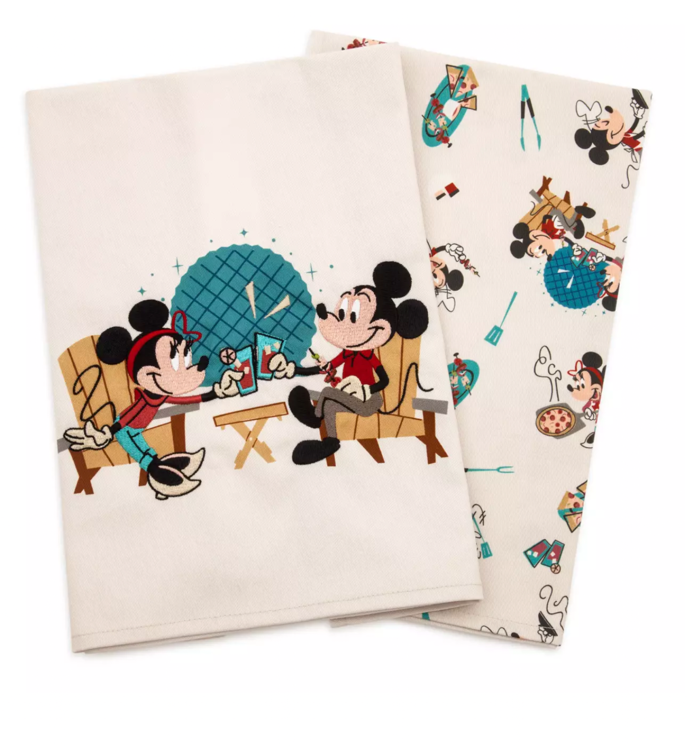 Disney EPCOT Food & Wine Festival 2022 Mickey and Minnie Kitchen Towel Set New