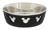 Disney Parks Mickey Icon Silicone on Metal Medium Pet Bowl New