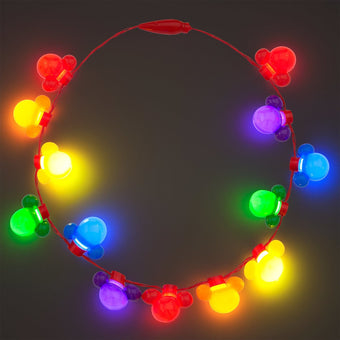 Disney Parks Rainbow Mickey Icon Light-Up Necklace New with Tags