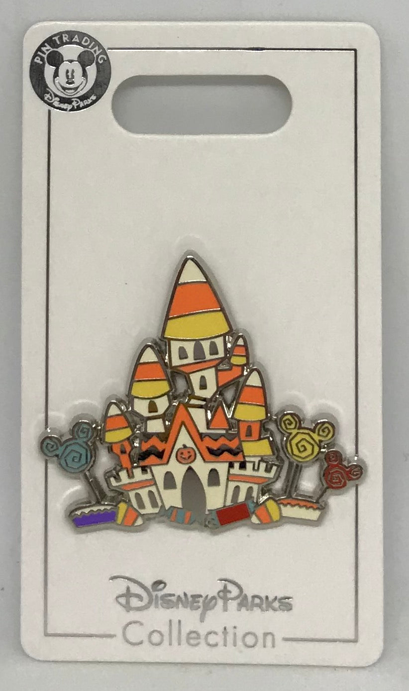 Disney Parks Halloween Candy Corn Cinderella Castle Pin New with Card