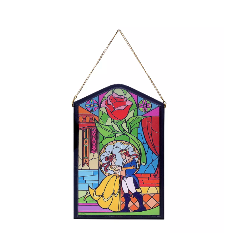Disney Beauty and the Beast Belle Beast Stained Window Wall Décor New with Tag