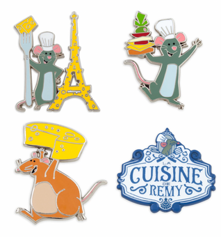 Disney Parks Remy Ratatouille Adventure Booster Pin Set New