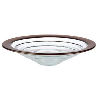 Hallmark Copper Rimmed Blown Glass Decorative Bowl 12.4 inc New