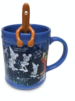 Disney Fantasia 80th Sorcerer Mickey Mouse Coffee Mug with Spoon New