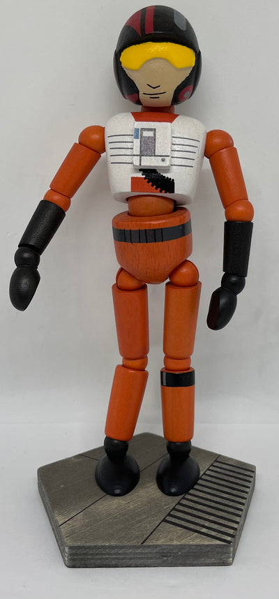 Disney Parks Star Wars Galaxy's Edge Wooden Poe Dameron Bendable Toy Figurine