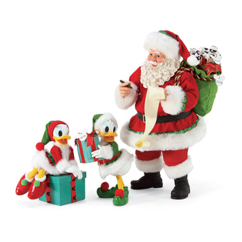 Disney Department 56 Daisy and Donald Santa and His Helpers Figurine New w Box