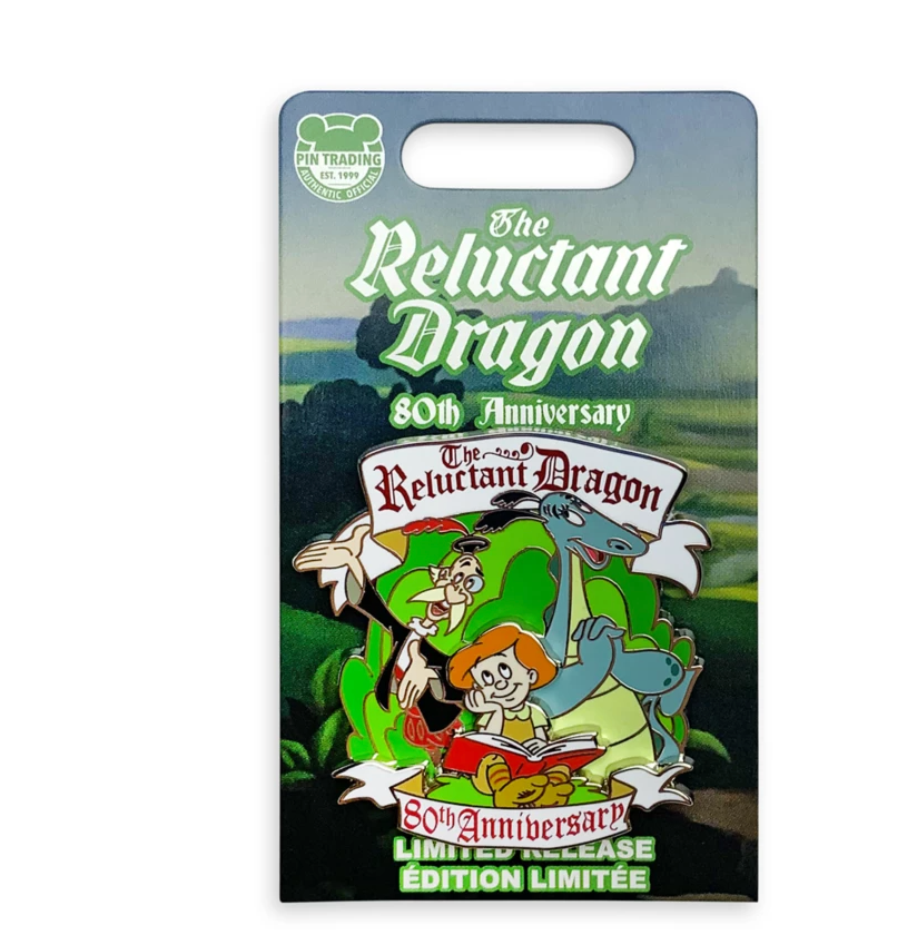 Disney The Reluctant Dragon 80th Anniversary Pin Limited Release New with Card