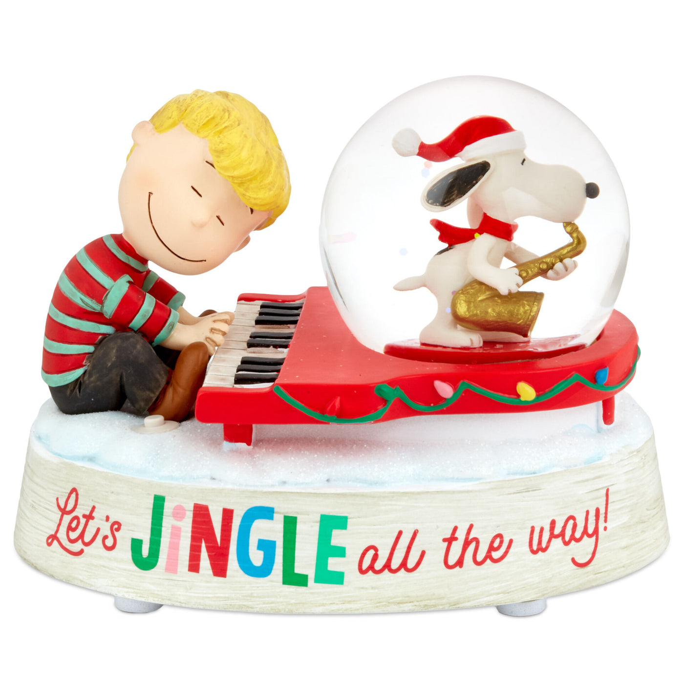Hallmark Peanuts Snoopy and Schroeder Musical Snow Globe New