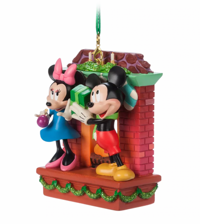 Disney Sketchbook Mickey Minnie Fire Light-Up Christmas Ornament New with Tag