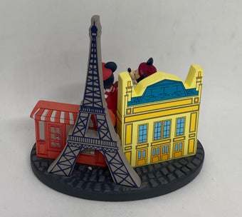 Disney Epcot France Paris Mickey and Minnie with Tandem Pluto Figurine New