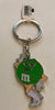 M&M's World Green Character Silhouette Enamel Keychain New with Tag