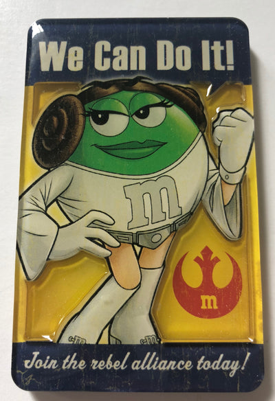 M&M's World Green Star Wars Princess Leia We Can Do It! Magnet New