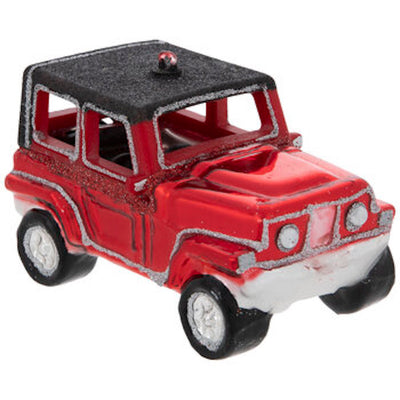 Robert Stanley Red SUV Glass Christmas Ornament New with Tag
