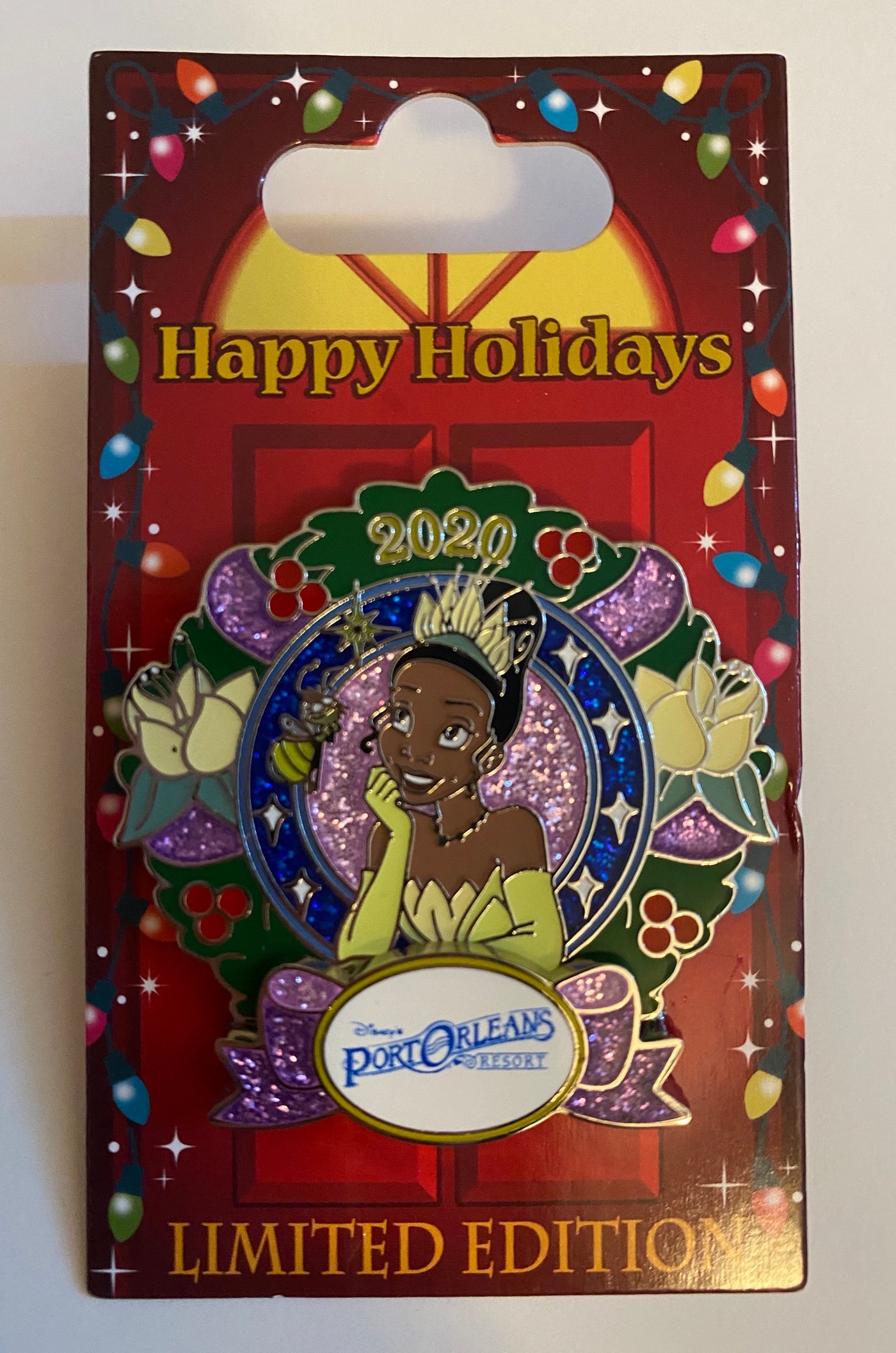 Disney 2020 Port Orleans Resort Tiana Happy Holiday Limited Pin New with Card