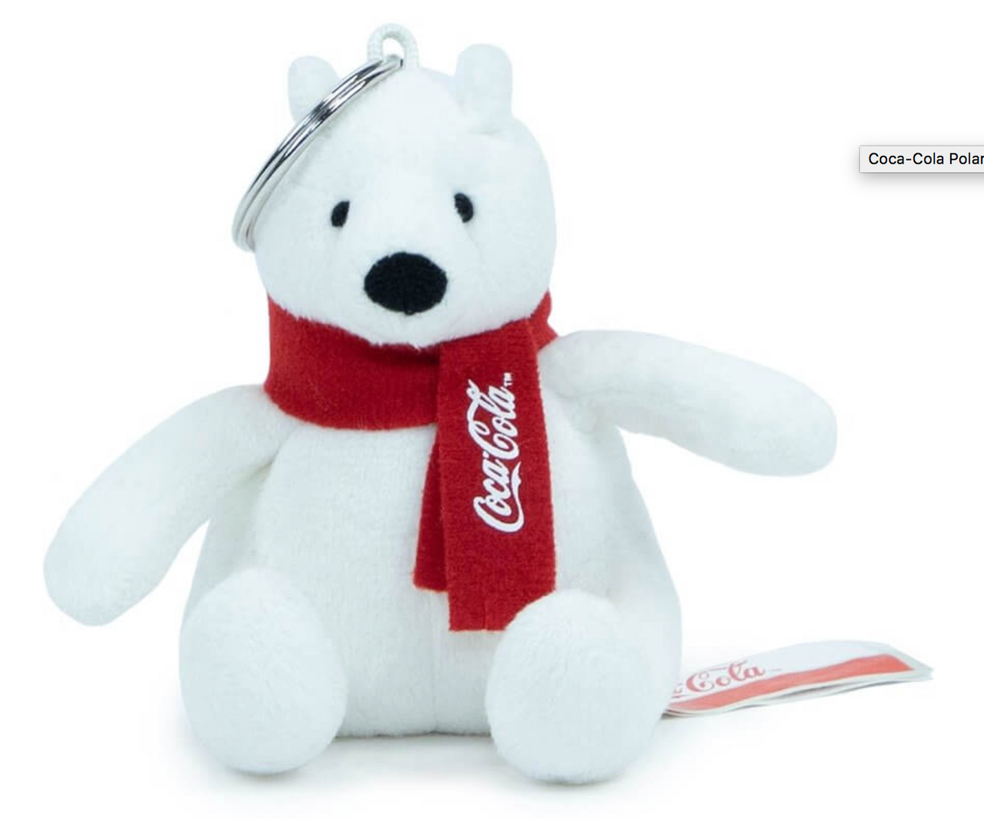 Authentic Coca-Cola Coke Polar Bear Plush Keychain New with Tag