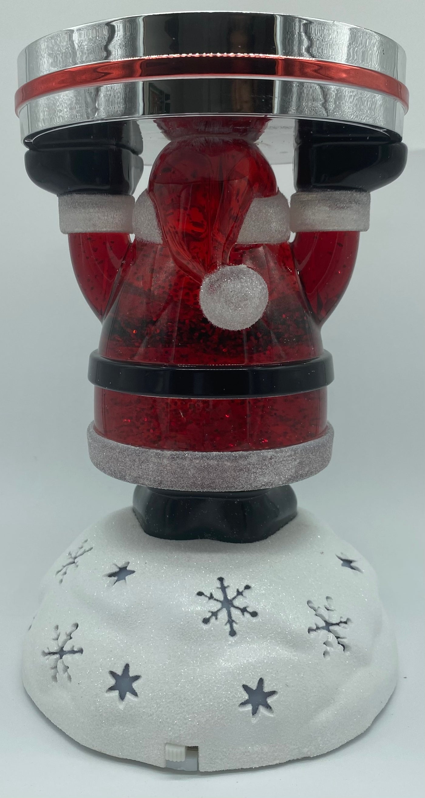 Bath and Body Works Light Up Water Globe Santa Pedestal 3 Wick Candle Holder New