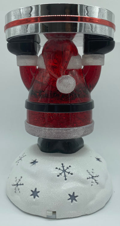 Bath and Body Works Light Up Water Globe Santa Pedestal 3 Wick Candle Holder New