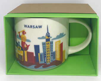 Starbucks You Are Here Warsaw Poland Ceramic Coffee Mug New with Box