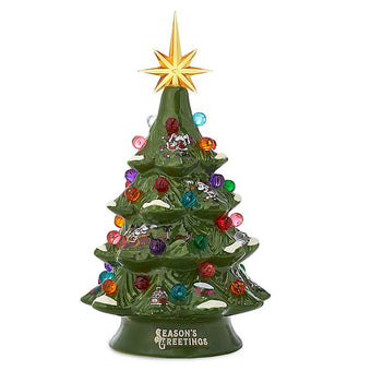 Disney Parks Holiday Yuletide Farmhouse Mickey Minnie Ceramic Tree Light Up New